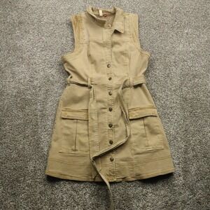 Pilcro Utility Dress Women's 8 Sleeveless‎ Belted Collared Pocket anthropology